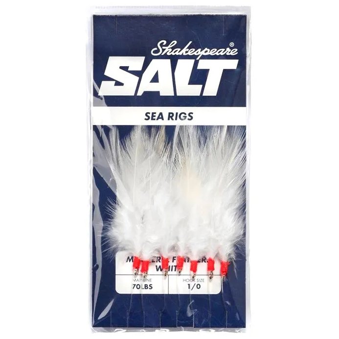 Plumas de Pesca Shakespeare Bajo Metralleta Mackerel Feathers White - TOPESCA - Tienda de Pesca Online