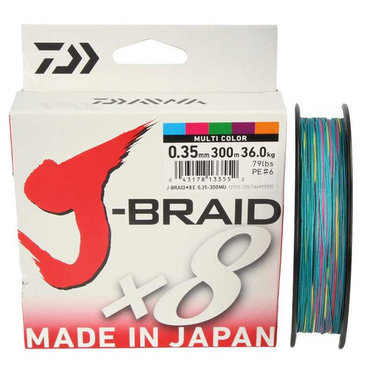 DAIWA J-BRAID X8 300 MT MULTICOLOR - TOPESCA - Tienda de Pesca Online