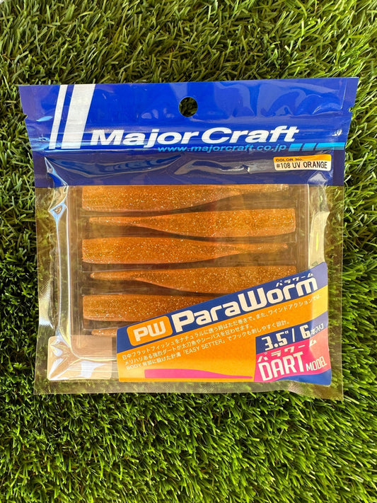 MAJOR CRAFT PARAWORM 3.5" 6 UV ORANGE - TOPESCA - Tienda de Pesca Online